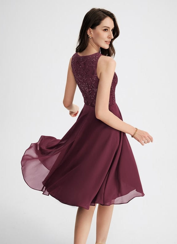 Robe De Bal Aubergine Flottante - gallery 2