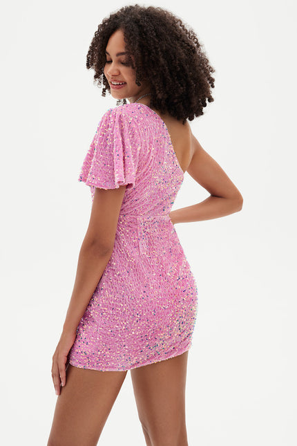 Robe De Bal Pailletée Rose - gallery 2