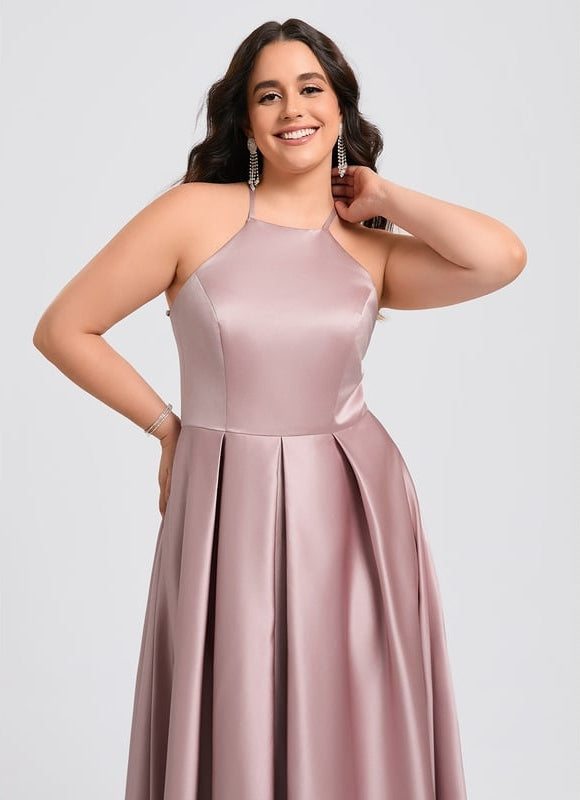 Robe De Bal Asymétrique Rose - gallery 9