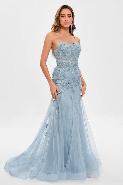 Robe De Bal Sirène Florale Azure - gallery 3