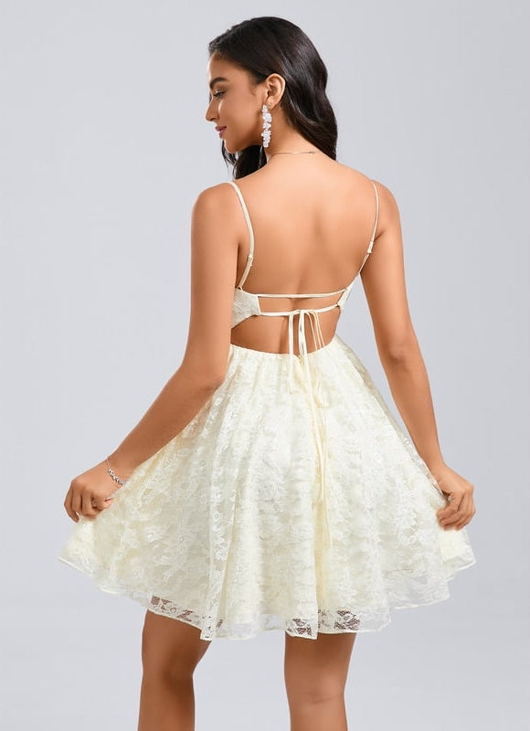 Robe De Bal Dentelle Crème - gallery 4