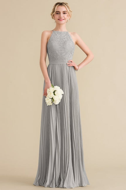 Robe De Bal Plissée Grise - gallery 8