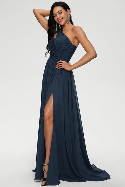 Robe De Bal Asymétrique Fluide - gallery 4