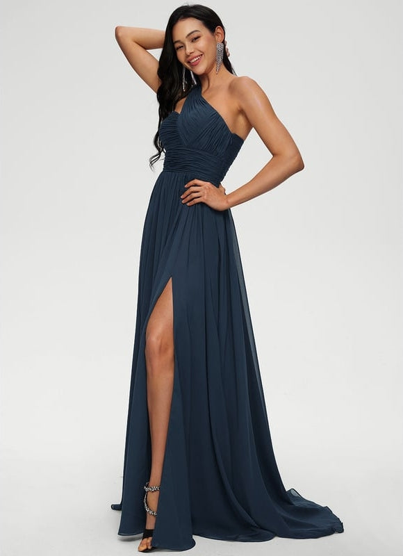 Robe De Bal Asymétrique Fluide - gallery 4