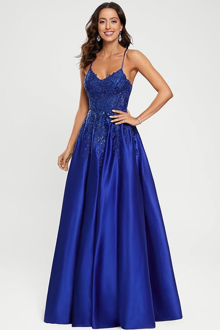 Robe De Bal Satin Bleu - gallery 7