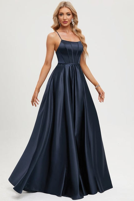 Robe De Bal Satinée Nuit - gallery 1