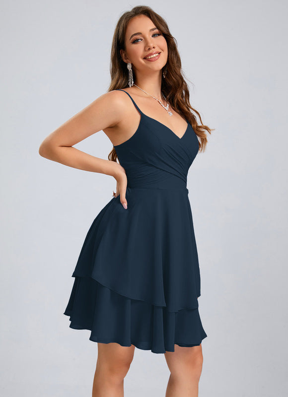 Robe De Bal Col V Marine - gallery 9