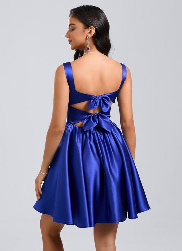 Robe De Bal Satin Bleu Dynamique - gallery 5