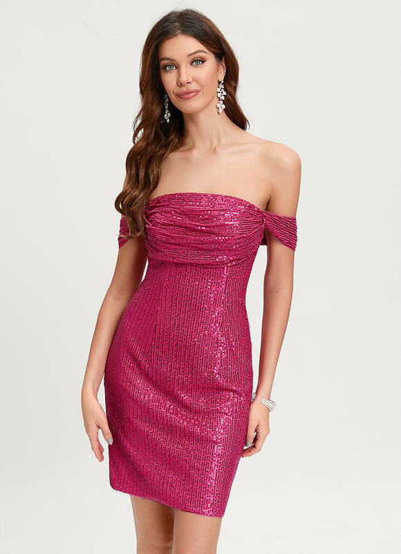 Robe De Bal Fuchsia Pailletée - gallery 1