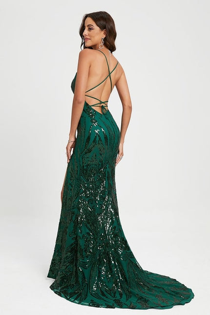 Robe De Bal Éclat Vert Luxueux - gallery 4