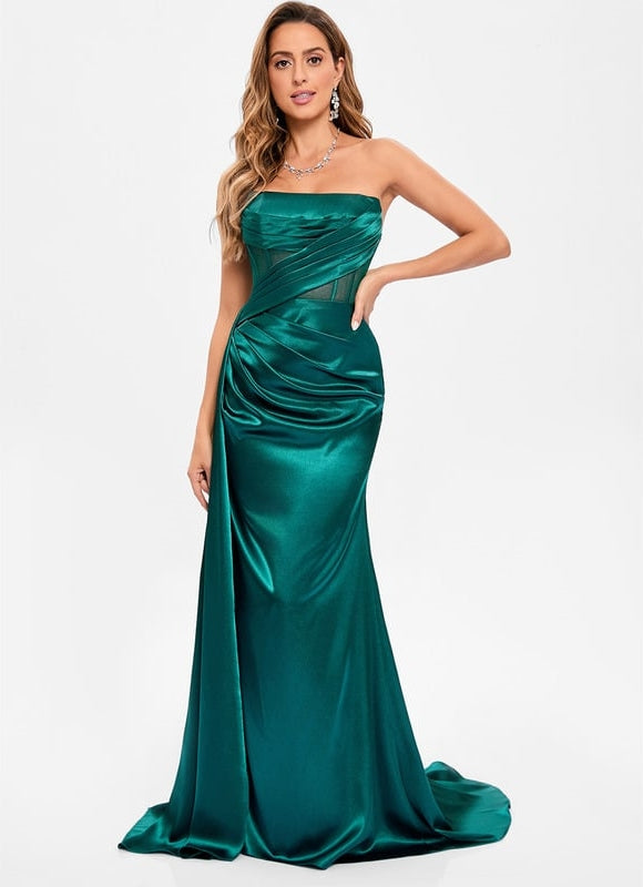 Robe De Bal Satinée Ajustée - gallery 1