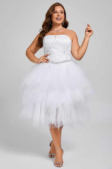 Robe De Bal Éblouissante Blanc - gallery 5
