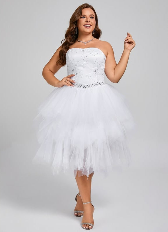 Robe De Bal Éblouissante Blanc - gallery 5