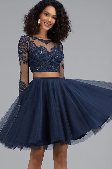 Robe De Bal Tulle Marine Élégant