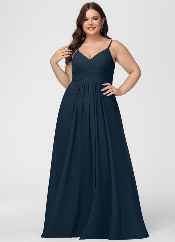 Robe De Bal Longue Fluide Bleu - gallery 9