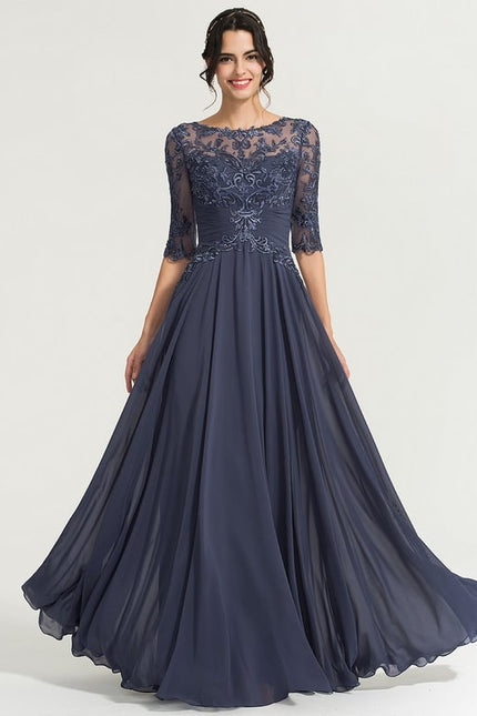 Robe De Bal Longue Marine Chic