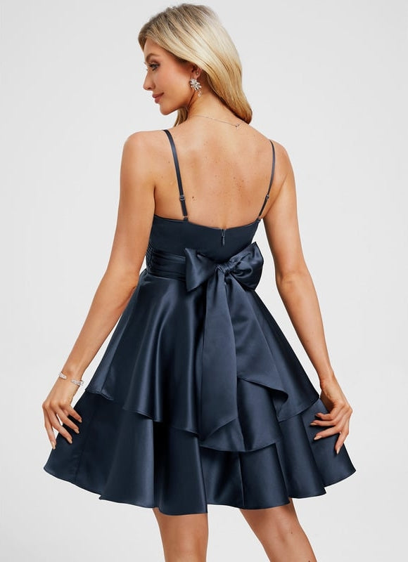 Robe De Bal Satin À Volants - gallery 5