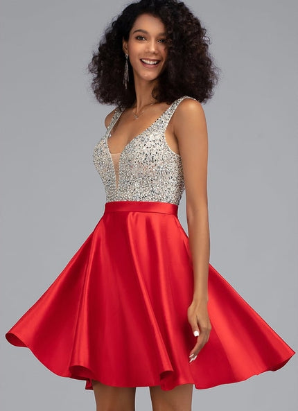 Robe De Bal Éclatante Rouge