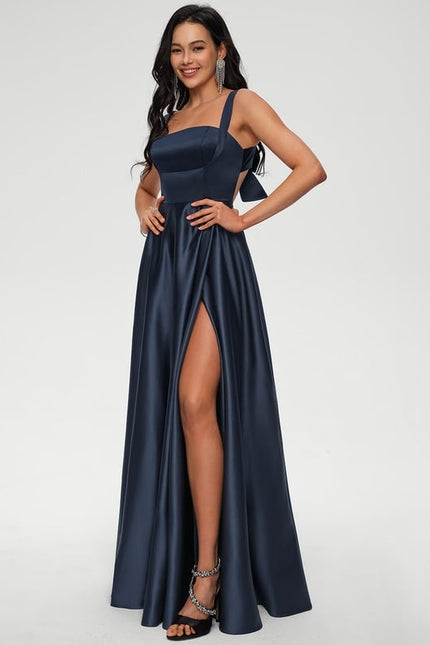 Robe De Bal Satin Marine Chic - gallery 3