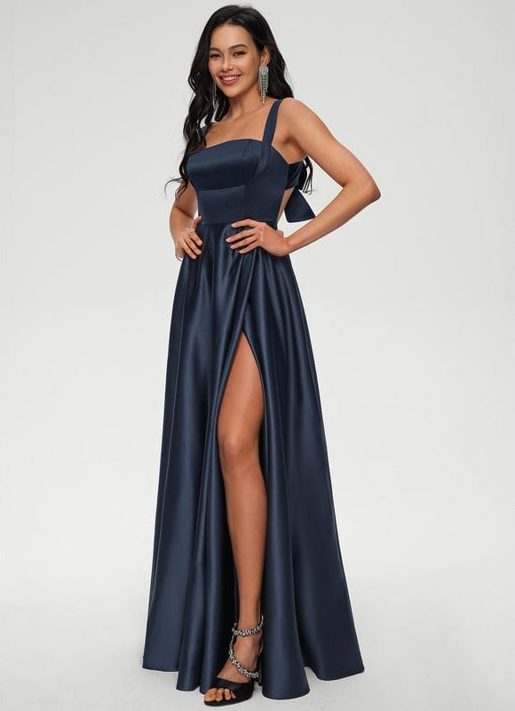 Robe De Bal Satin Marine Chic - gallery 3