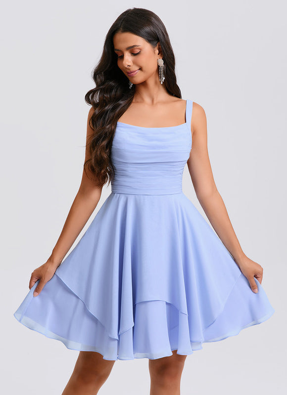 Robe De Bal Courte Bleue Aérienne