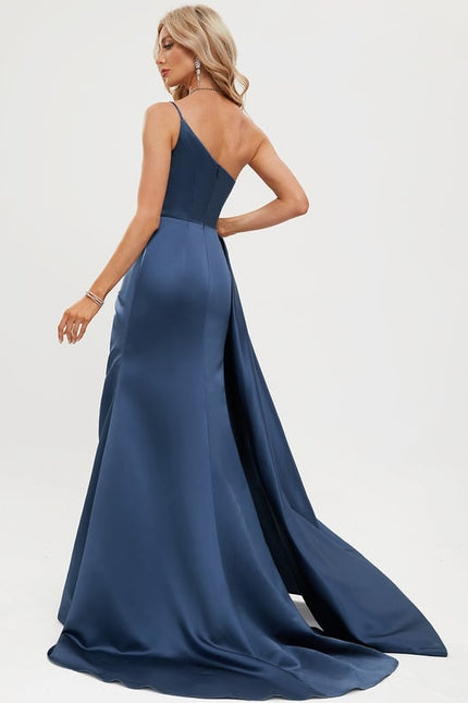 Robe De Bal Satinée Une-Épaule - gallery 7