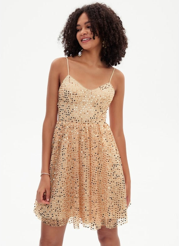 Robe De Bal Scintillante Marine - gallery 7