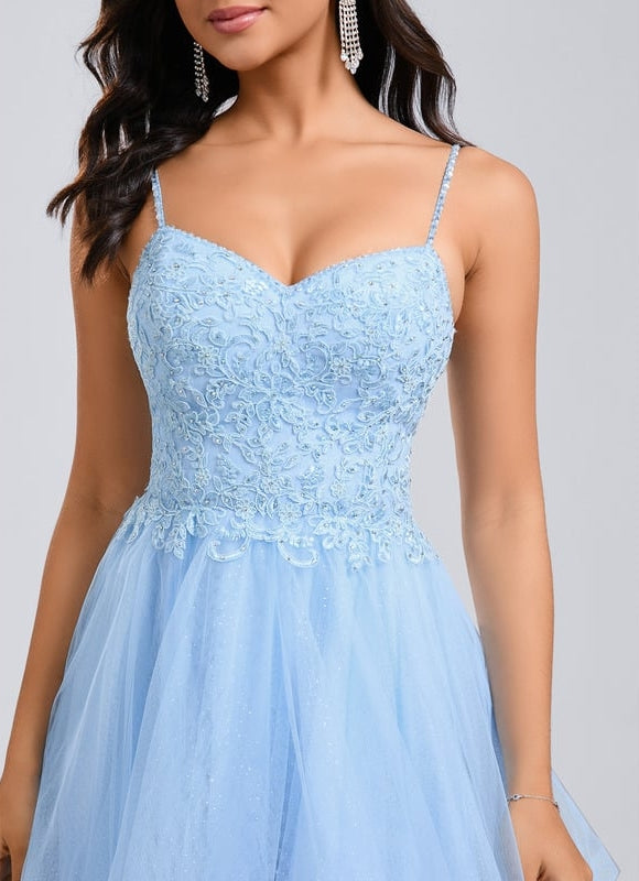 Robe De Bal Tulle Bleu Clair - gallery 5