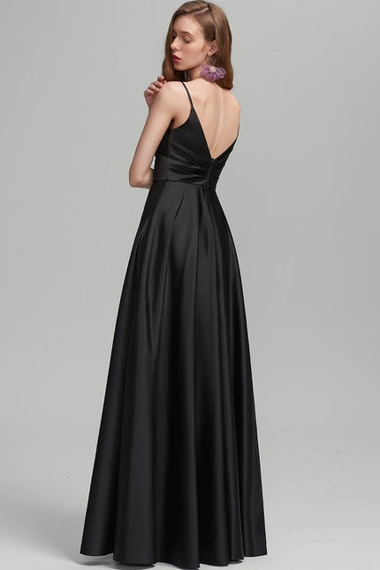 Robe De Bal Longue Noire Élégante - gallery 2