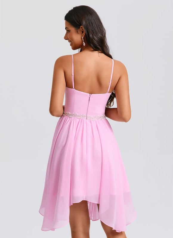 Robe De Bal Mousseline Rose - gallery 6