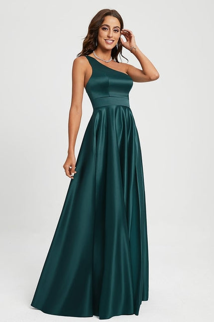 Robe De Bal Satin Émeraude Chic - gallery 3