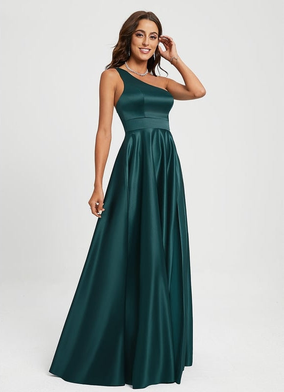 Robe De Bal Satin Émeraude Chic - gallery 3