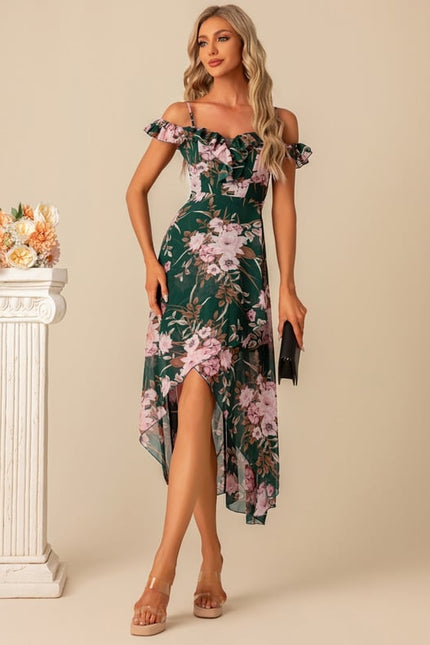 Robe De Bal Florale Asymétrique - gallery 2