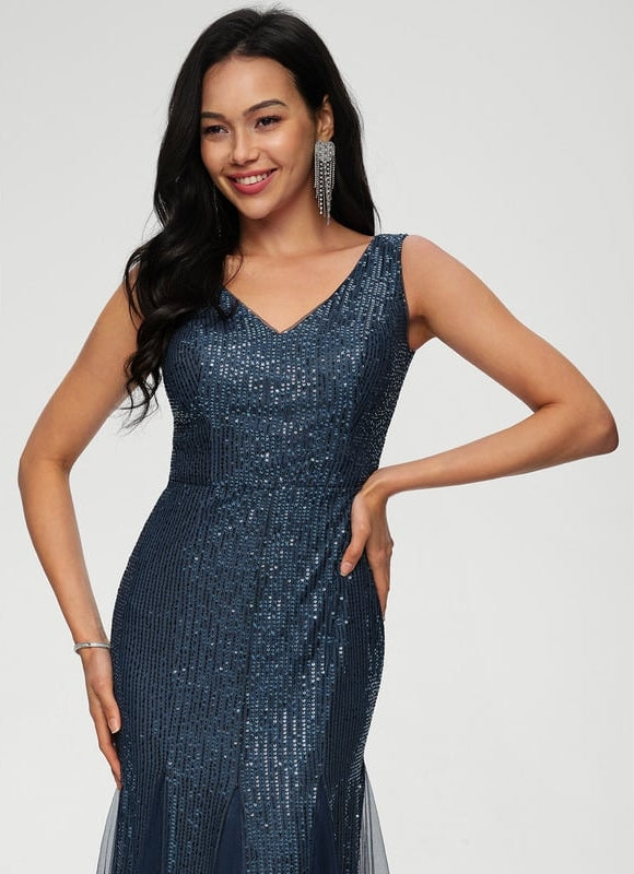 Robe De Bal Pailletée Nude - gallery 4