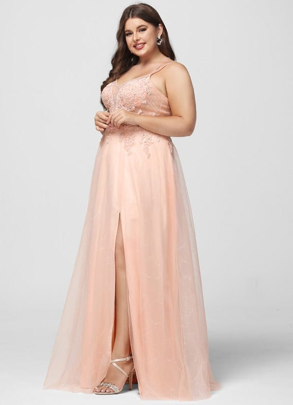 Robe De Bal Rose Élégante - gallery 7