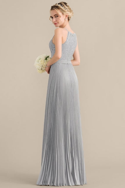 Robe De Bal Plissée Grise - gallery 4