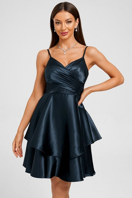 Robe De Bal Satin Bleu Vif
