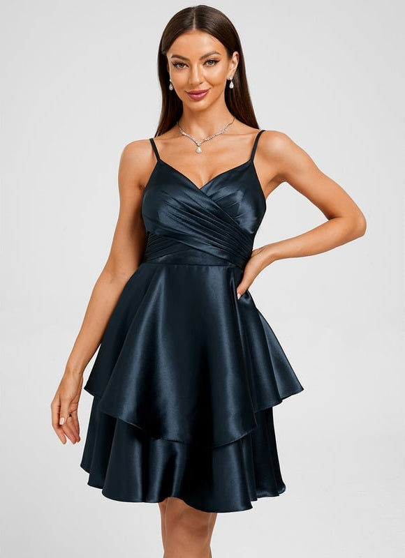 Robe De Bal Satin Bleu Vif
