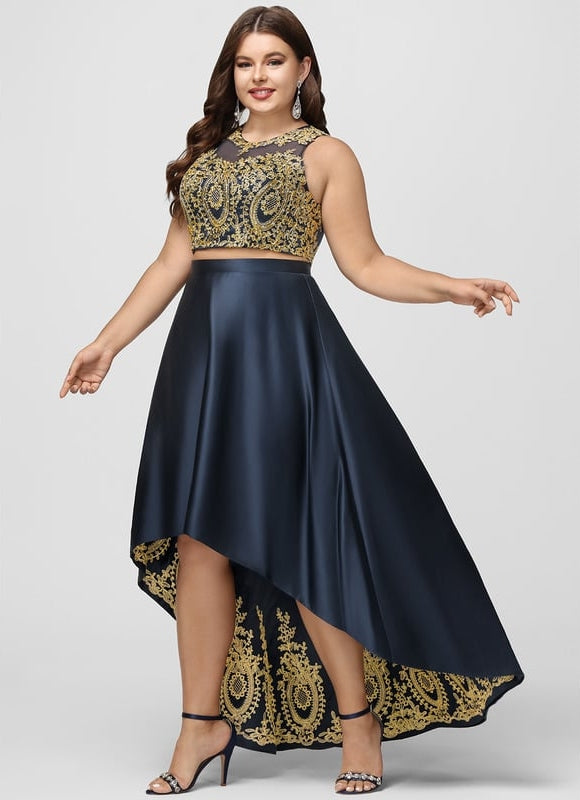 Robe De Bal Asymétrique Dorée - gallery 6
