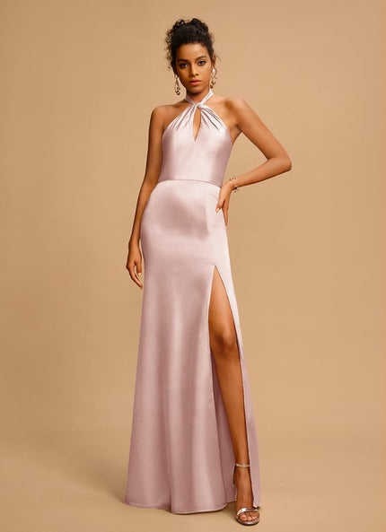 Robe De Bal Longue Satinée Rose