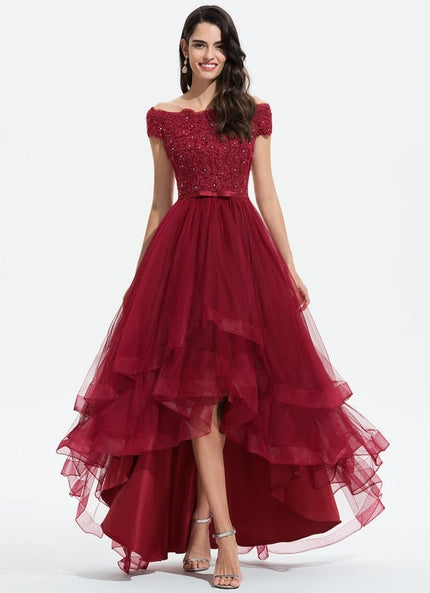 Robe De Bal Tulle Bordeaux