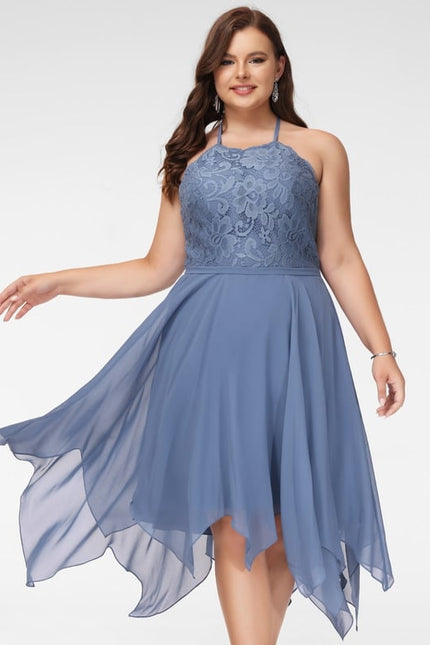 Robe De Bal Asymétrique Bleue - gallery 9