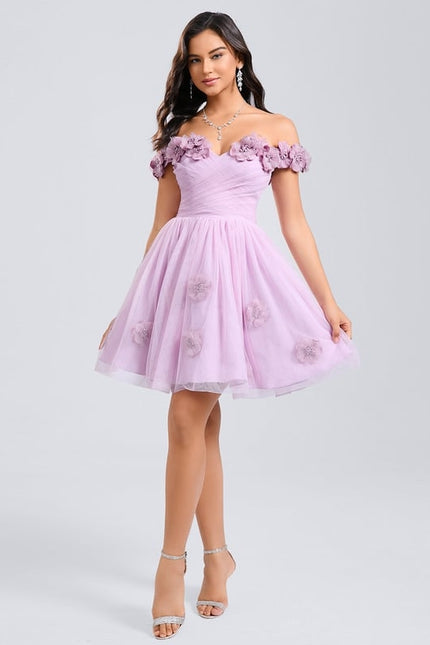 Robe De Bal Tulle Lilas Fleuri - gallery 3