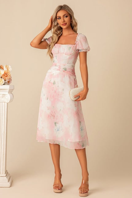 Robe De Bal Florale Pastel - gallery 1