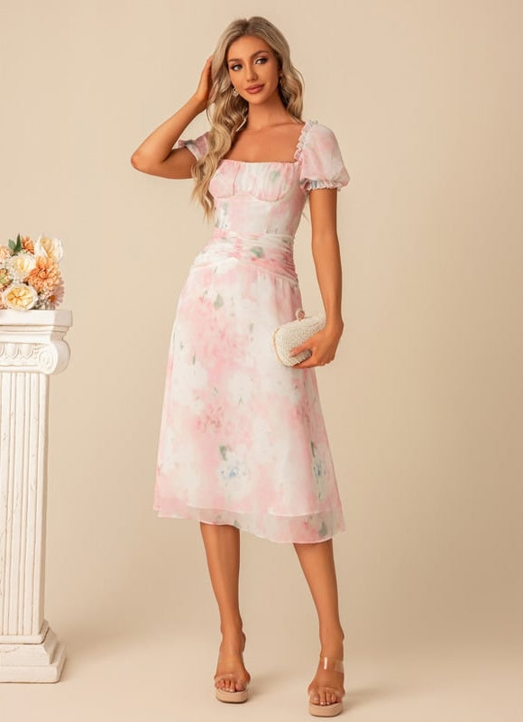 Robe De Bal Florale Pastel - gallery 1