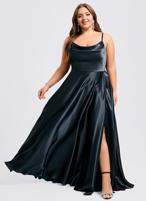 Robe De Bal Satin Rose Poudré - gallery 6