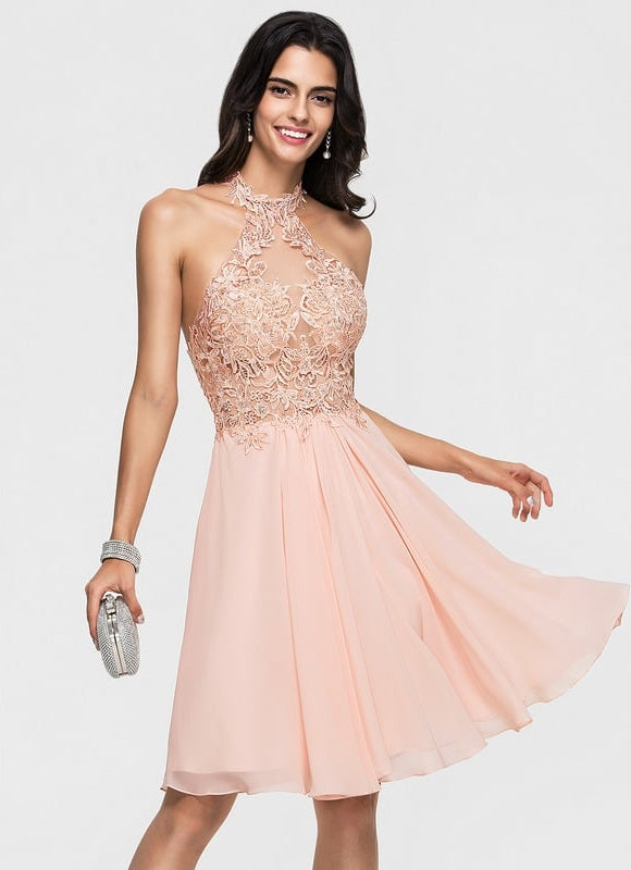 Robe De Bal Aérienne Pêche - gallery 3