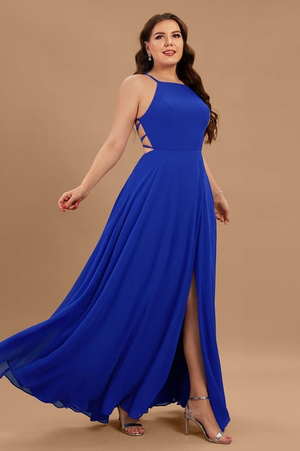Robe De Bal Fluide Bleue - gallery 5