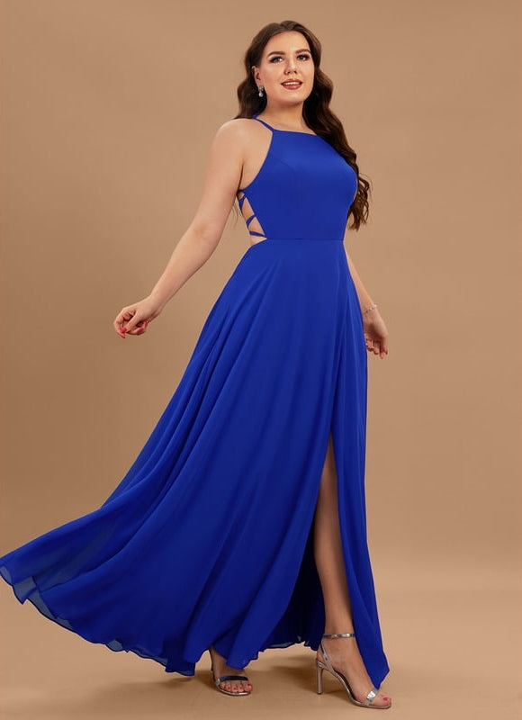 Robe De Bal Fluide Bleue - gallery 5
