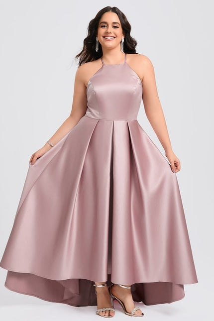 Robe De Bal Asymétrique Rose - gallery 6